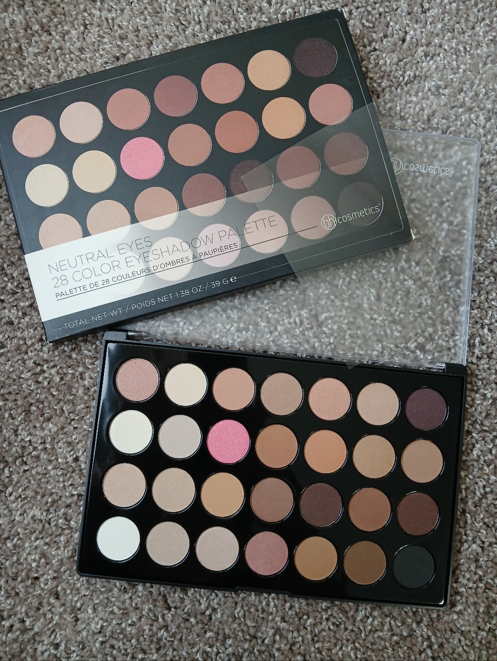 BH Cosmetics Neutral Eyes 28 Color Palette | Warm Neutrals with Pink Accent